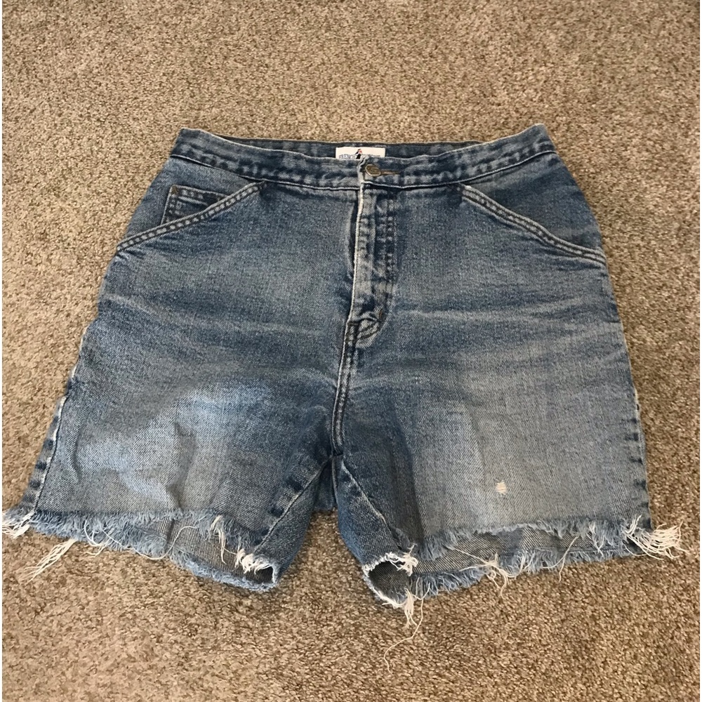 Vintage High-Waisted Blue Denim Cutoff Shorts